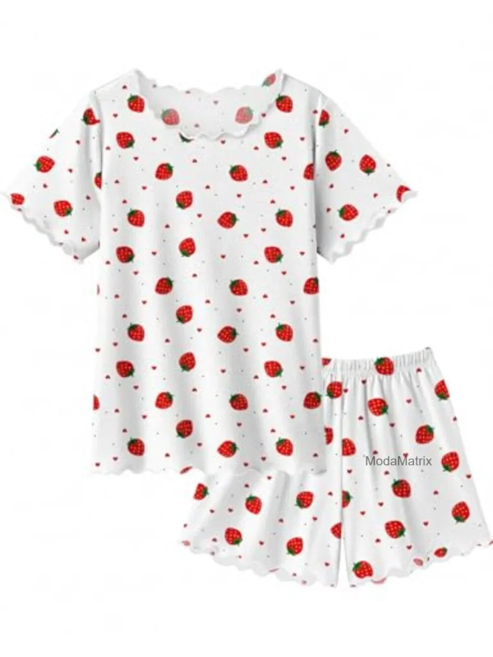 Girls 2-Piece Pajama Set Short Sleeve Soft Lounge Sleepwear